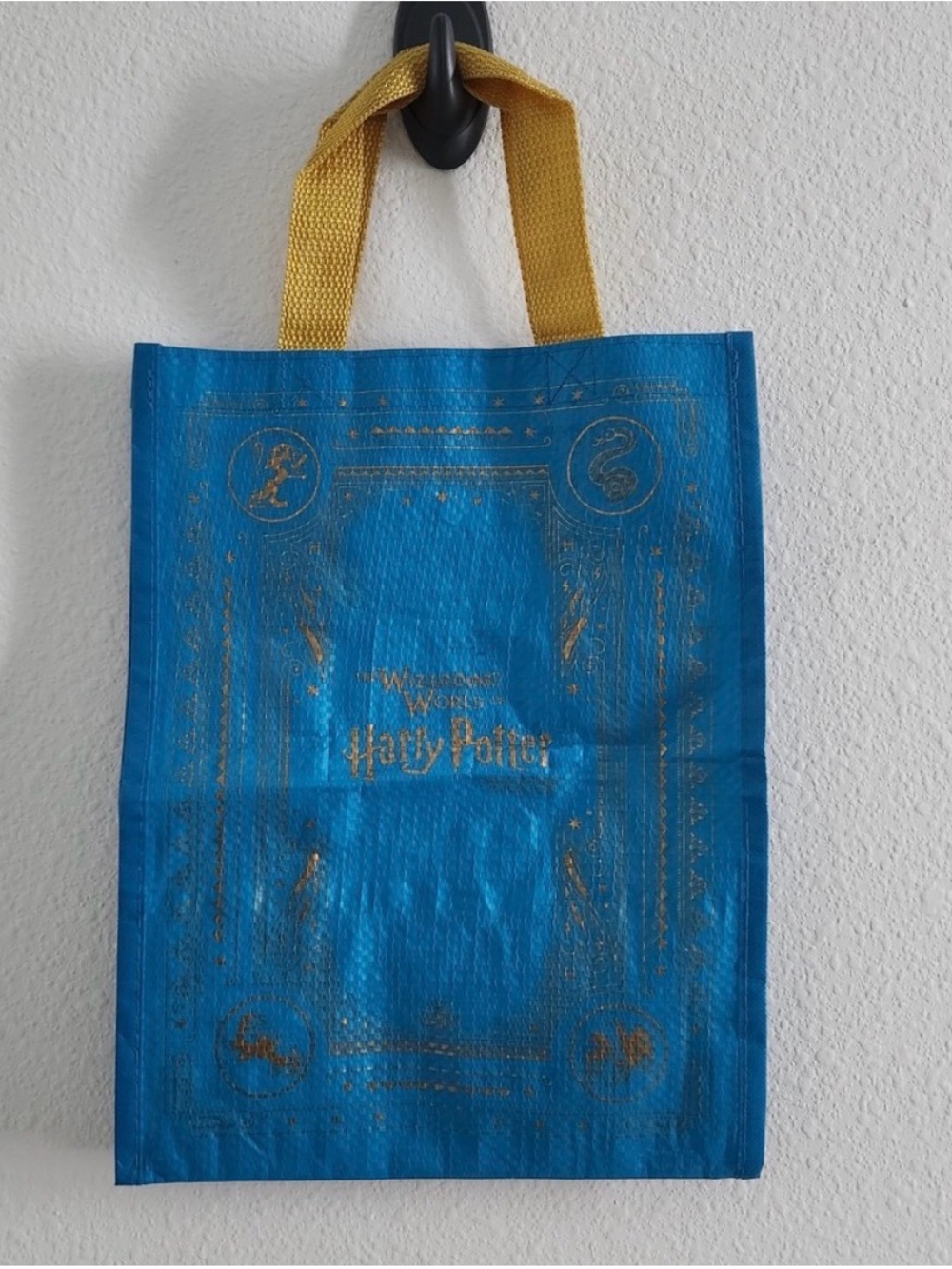 Harry Potter Blue Tote Bag with Gold Print